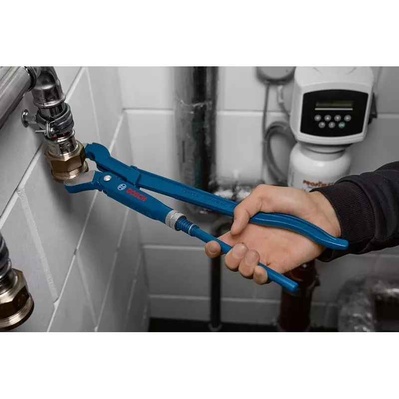 Bosch Professional chave de tubos de canalização angular 45°, 420 mm, mandíbula em S (1 600 A02 W3T)