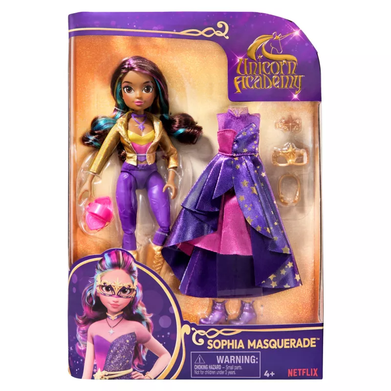 Boneca de moda Spinmaster Unicorn Academy Sophia Masquerade 241 mm multicolor