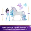 Unicorn Academy, Layla & Glacier com 2 acessórios e ferramenta de cabelo, bonecas e brinquedo de unicórnio para raparigas a partir dos 4 anos