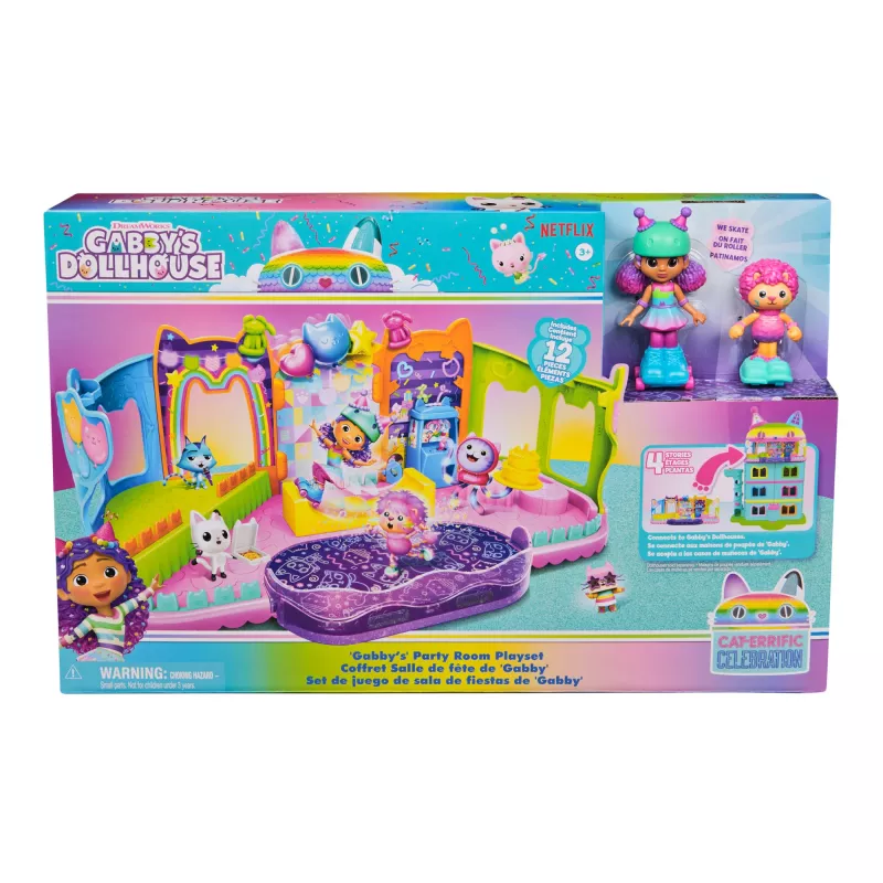 Ação/Aventura Spinmaster Gabby's Dollhouse Sala de festas da Gabby multicolor