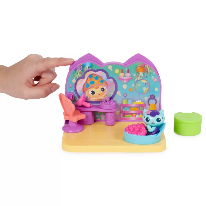 Conjunto de brincar Deluxe Room Spin Master Gabby's Dollhouse – Sala de bem-estar com figura de suricata