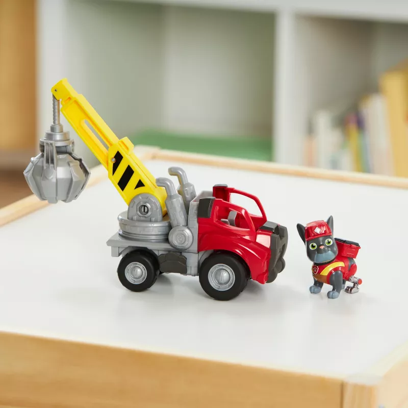 Rubble & Crew, camião de brincar com garra de gru Charger com peças móveis e uma figura de ação colecionável, brinquedo para crianças a partir dos 3 anos