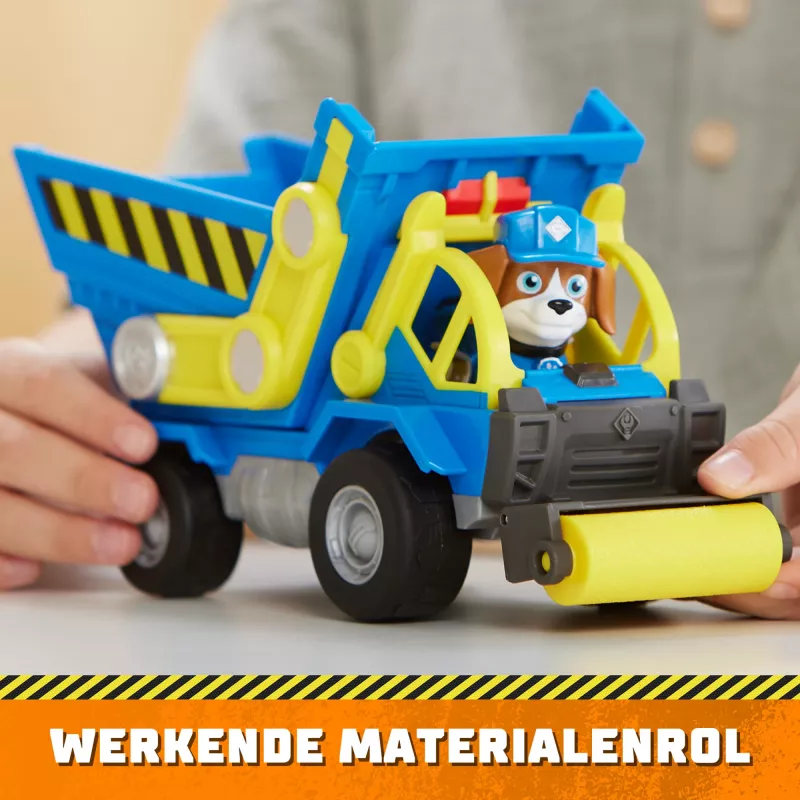 Rubble & Crew, camião basculante de brincar do Wheeler com peças móveis e uma figura colecionável, brinquedo para crianças a partir dos 3 anos