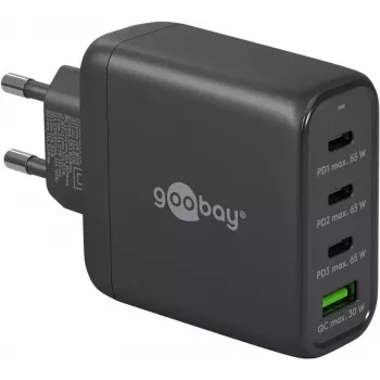 Carregador Goobay 64819 carregador rápido AC para interior preto 3 USB Type-C