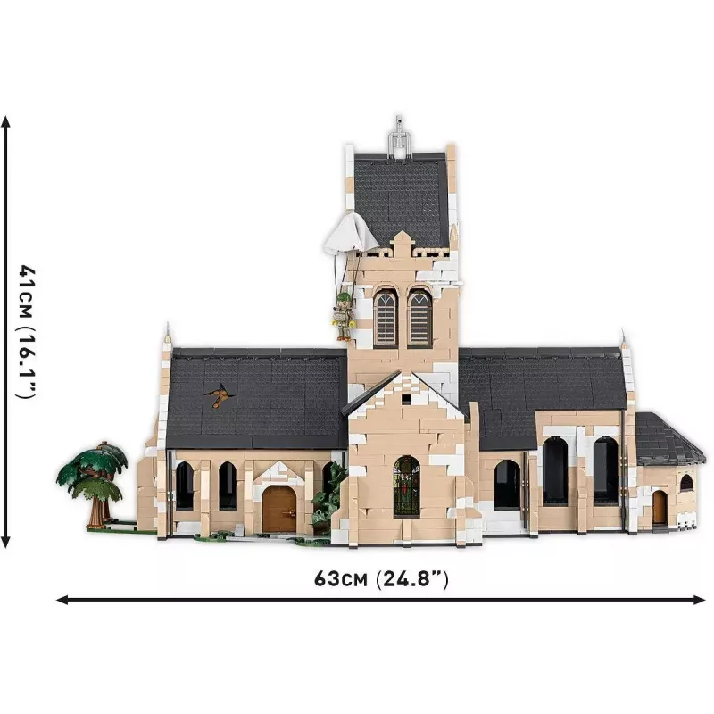 Blocos de construção Cobi Igreja Sainte-Mère-Église 2280 peças 10 anos