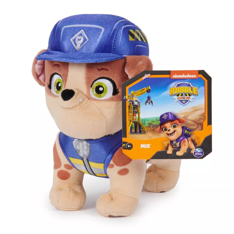 Rubble & Crew, peluches premium, peluche Charger de 18 cm com uniforme de operário da construção, brinquedo para rapazes e raparigas a partir dos 3 anos