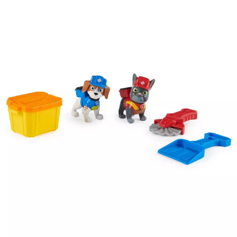Rubble & Crew, figuras de ação Charger & Wheeler, com Kinetic Build-It Sand e 2 ferramentas de construção, brinquedo PAW Patrol para rapazes e raparigas a partir dos 3 anos