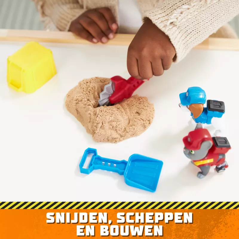Rubble & Crew, figuras de ação Charger & Wheeler, com Kinetic Build-It Sand e 2 ferramentas de construção, brinquedo PAW Patrol para rapazes e raparigas a partir dos 3 anos
