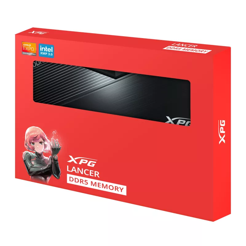 DIMM 32 GB DDR5-6000 (2x 16 GB) Dual-Kit, memória RAM preta, AX5U6000C4816G-DTLABBK, XPG Lancer Blade, INTEL XMP, AMD EXPO