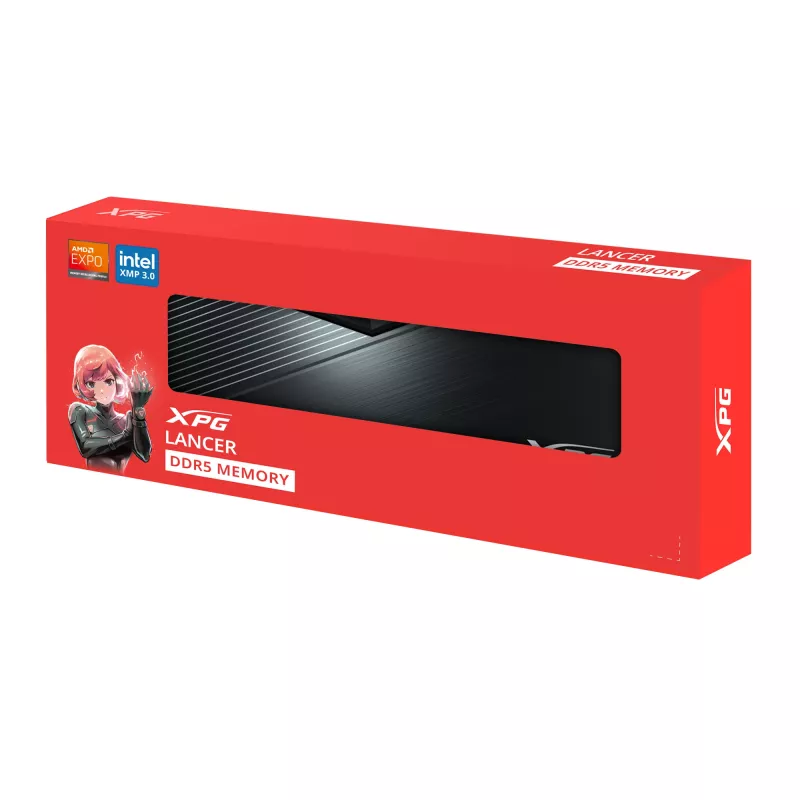 DIMM 16 GB DDR5-6000 (1x 16 GB), memória RAM preta, AX5U6000C4816G-SLABBK, XPG Lancer Blade, INTEL XMP, AMD EXPO