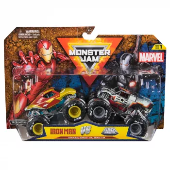 Monster Jam, Marvel Iron Man Vs. War Machine monstros de metal fundido oficiais, escala 1:64, brinquedo para rapazes e raparigas a partir dos 3 anos