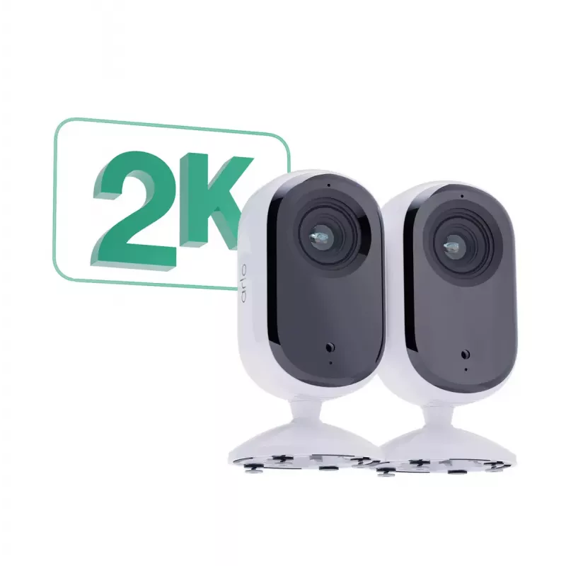 Câmara de segurança IP Arlo Essential 2K Indoor Security Camera pack de 2 sem fios para interior