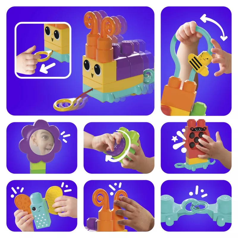 Conjunto de construção MEGA BLOKS Move 'n Groove Caterpillar da MATTEL — 30 peças, plástico, multicolor, a partir de 1 ano