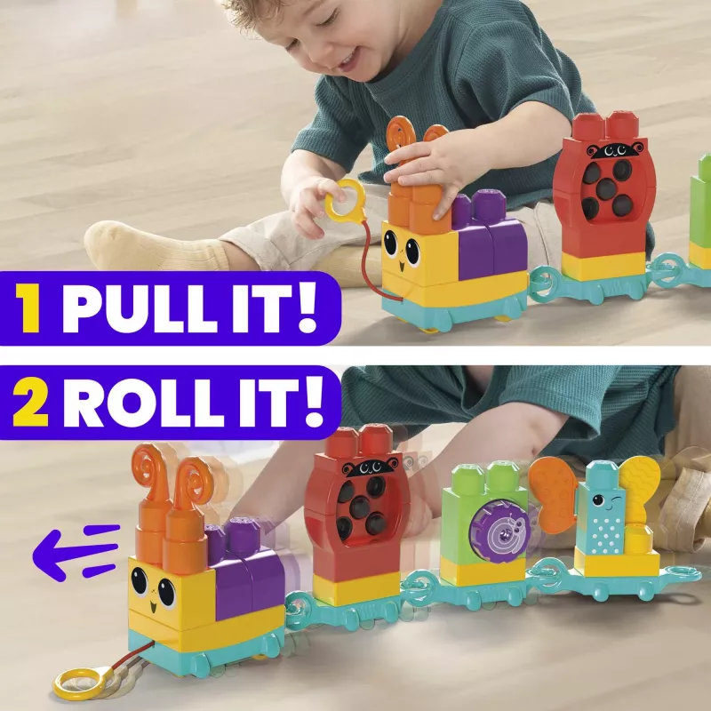 Conjunto de construção MEGA BLOKS Move 'n Groove Caterpillar da MATTEL — 30 peças, plástico, multicolor, a partir de 1 ano