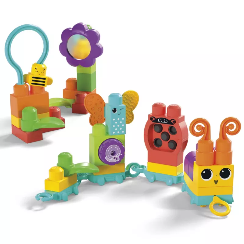 Conjunto de construção MEGA BLOKS Move 'n Groove Caterpillar da MATTEL — 30 peças, plástico, multicolor, a partir de 1 ano