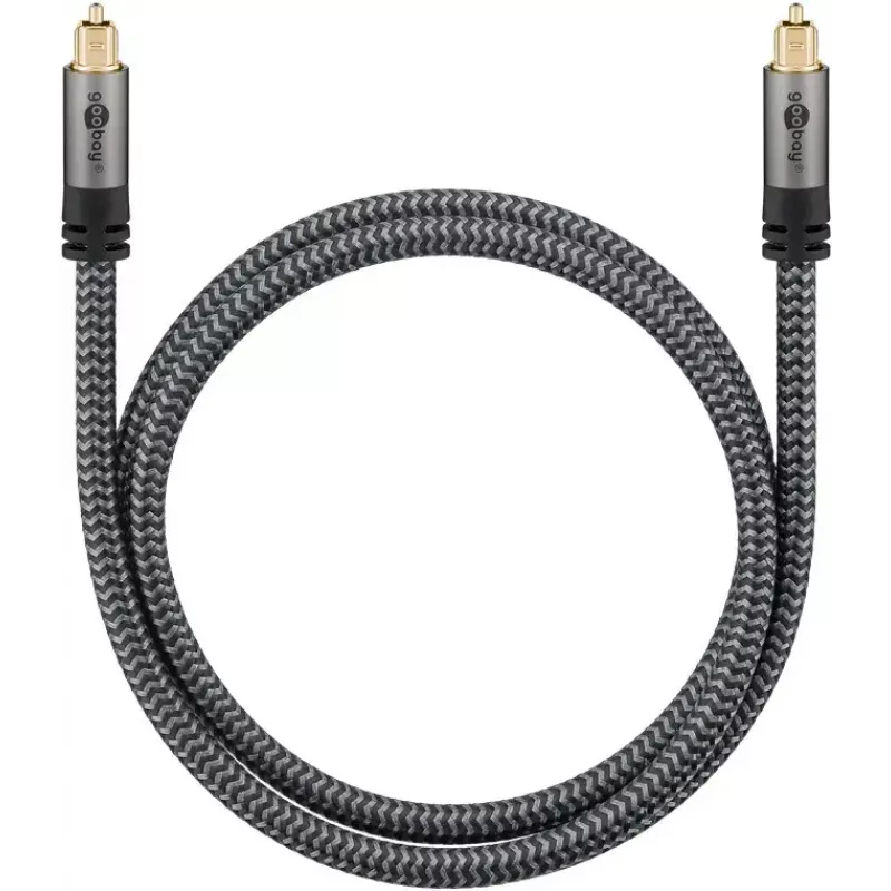 Cabo de áudio ótico digital WENTRONIC Goobay 65305 TOSLINK para TOSLINK 2 m, cobre, contactos dourados, preto/prateado