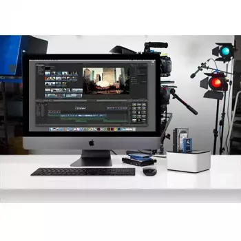 Drive Dock USB-C, docking station prateada/preta