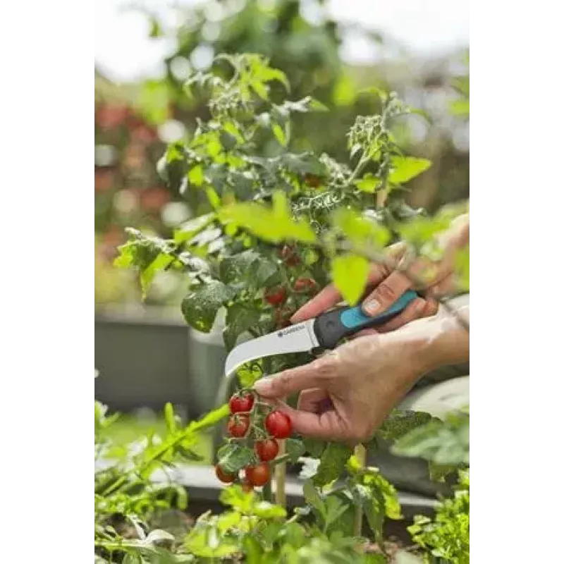 Tesoura de poda VeggieCut Gardena preta verde lâminas de aço inoxidável