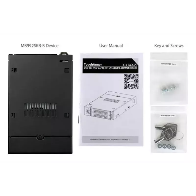 Caixa de armazenamento Icy Dock ToughArmor MB992SKR-B
