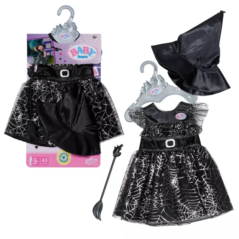 BABY born bruxa 43 cm, fato de boneca, 3 anos