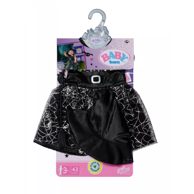 BABY born bruxa 43 cm, fato de boneca, 3 anos