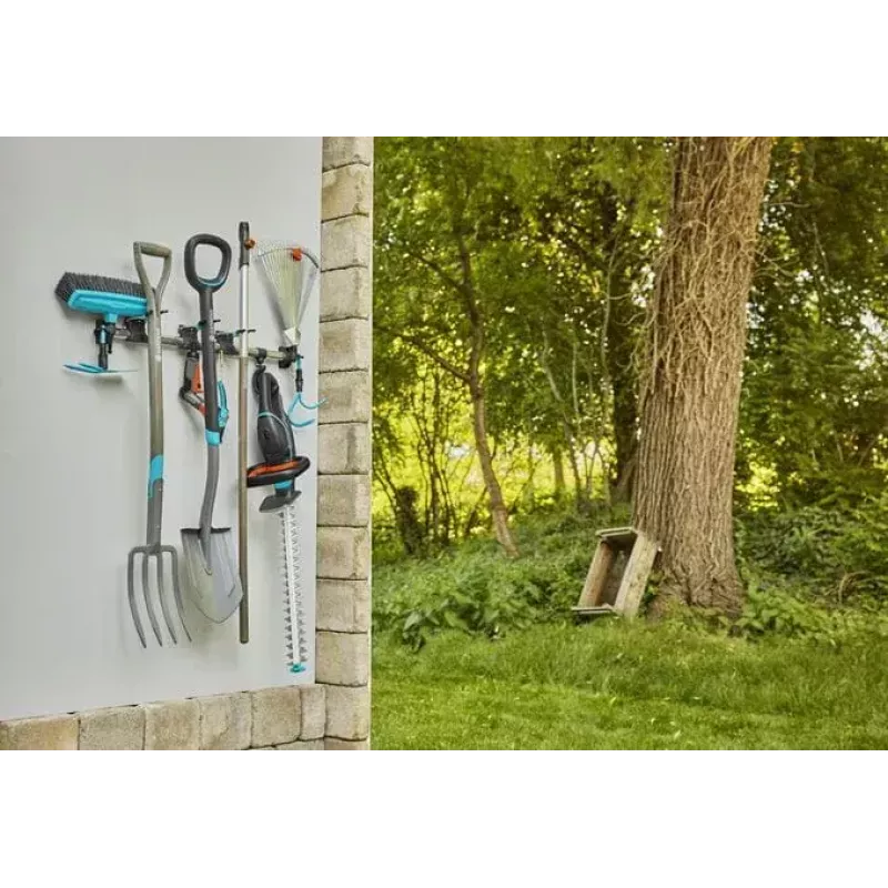 Gardena 3509-20 prateleira de armazenamento para ferramentas de jardim para montagem na parede plástico borracha aço