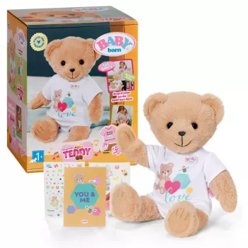 Peluche zapf creation BABY born Singing Teddy 837962 — urso de peluche cantor para bonecas