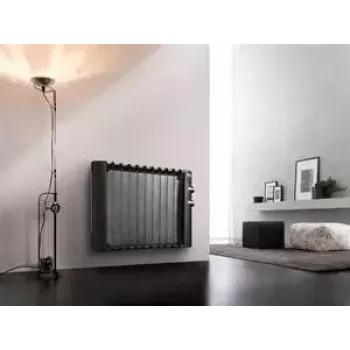 Aquecedor a radiador De’Longhi HMP 1000, elemento de mica, 1000 W, preto, instalação no chão, para espaços até 60 m³