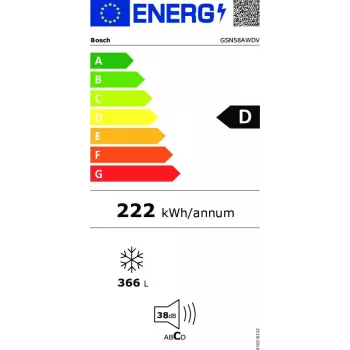 Bosch Serie 6 GSN58AWDV congelador arcón vertical independente 366 L branco