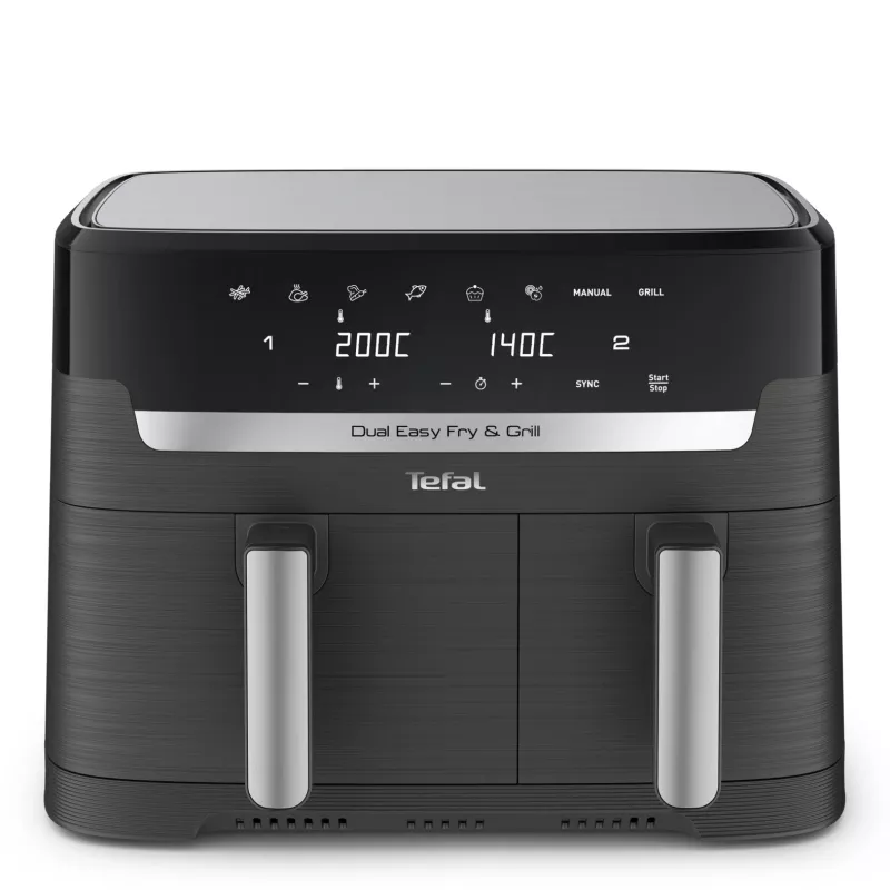 Tefal Dual Easy Fry & Grill EY905B fritadeira de ar quente dupla 8,3 L autónoma 2700 W cinzento
