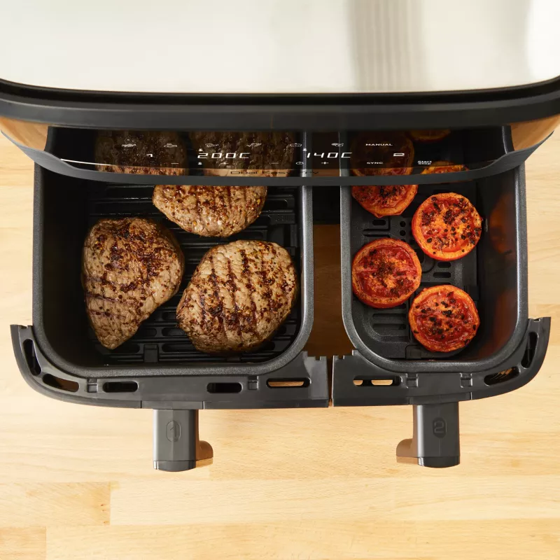 Tefal Dual Easy Fry & Grill EY905B fritadeira de ar quente dupla 8,3 L autónoma 2700 W cinzento