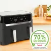 Tefal Dual Easy Fry & Grill EY905B fritadeira de ar quente dupla 8,3 L autónoma 2700 W cinzento