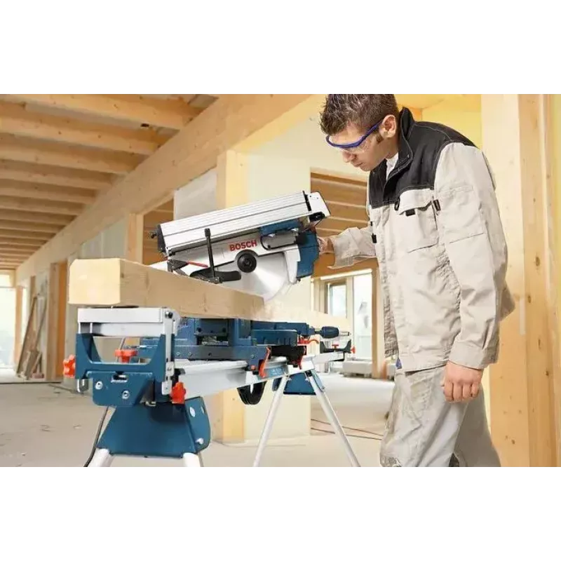 Bosch GTM 12 JL Professional + GTA 2600 0615990EU2 serra combinada de esquadria com mesa de trabalho, 1800 W, lâmina de 305 mm, azul/prateada