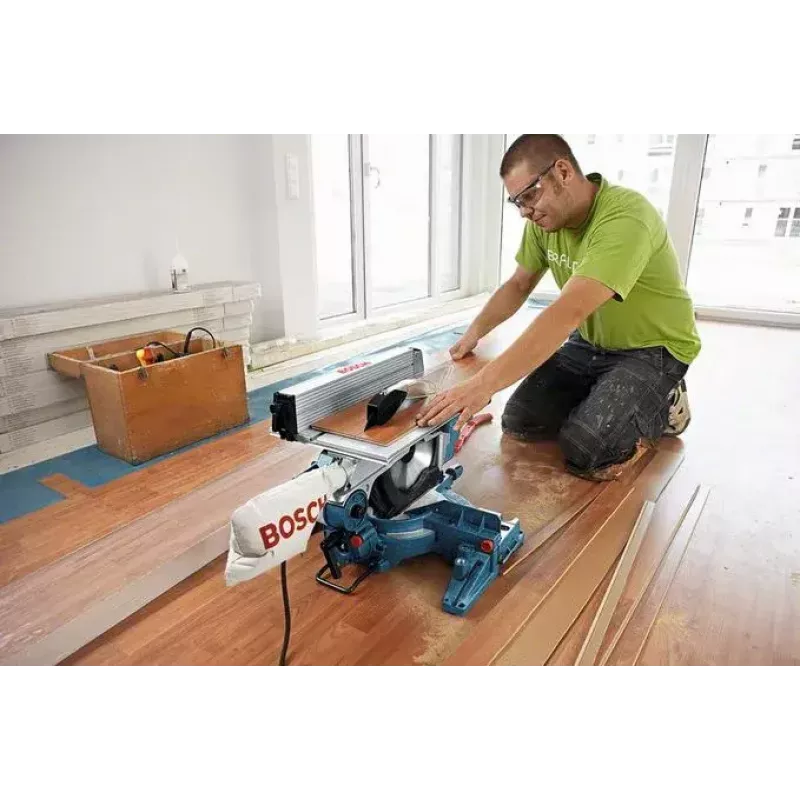 Bosch GTM 12 JL Professional + GTA 2600 0615990EU2 serra combinada de esquadria com mesa de trabalho, 1800 W, lâmina de 305 mm, azul/prateada