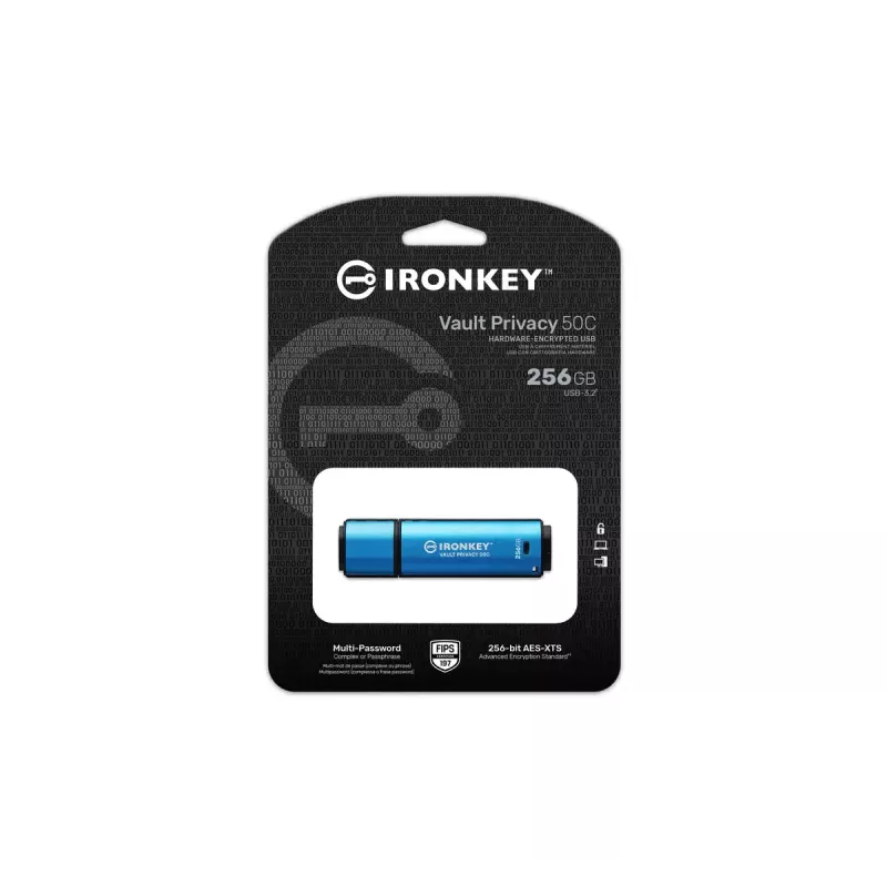 Kingston Technology IronKey 256 GB USB-C Vault Privacy 50C AES-256 encriptado, FIPS 197