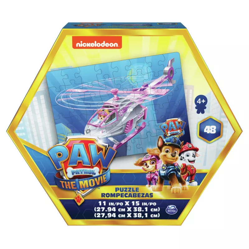 Jogos PAW Patrol O Filme, puzzle de 48 peças para crianças a partir de 4 anos, Chase