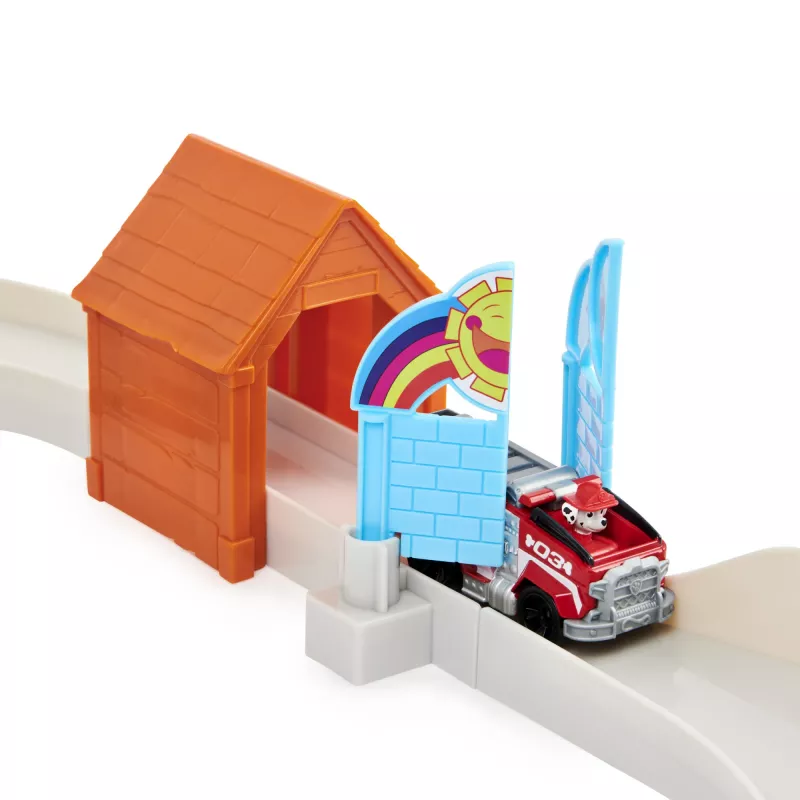 PAW Patrol, True Metal Total City Rescue conjunto de pista do filme com veículo Marshall exclusivo, escala 1:55, brinquedo para crianças a partir de 3 anos