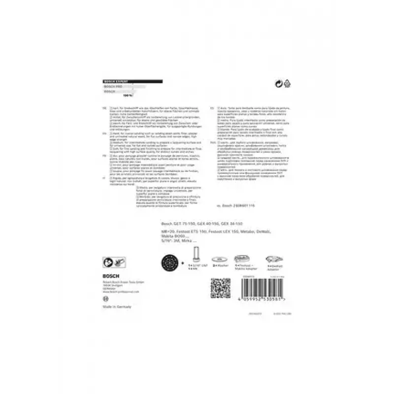 Bosch 2 608 900 007 ferramenta rotativa acessório de lixa/prato de lixa