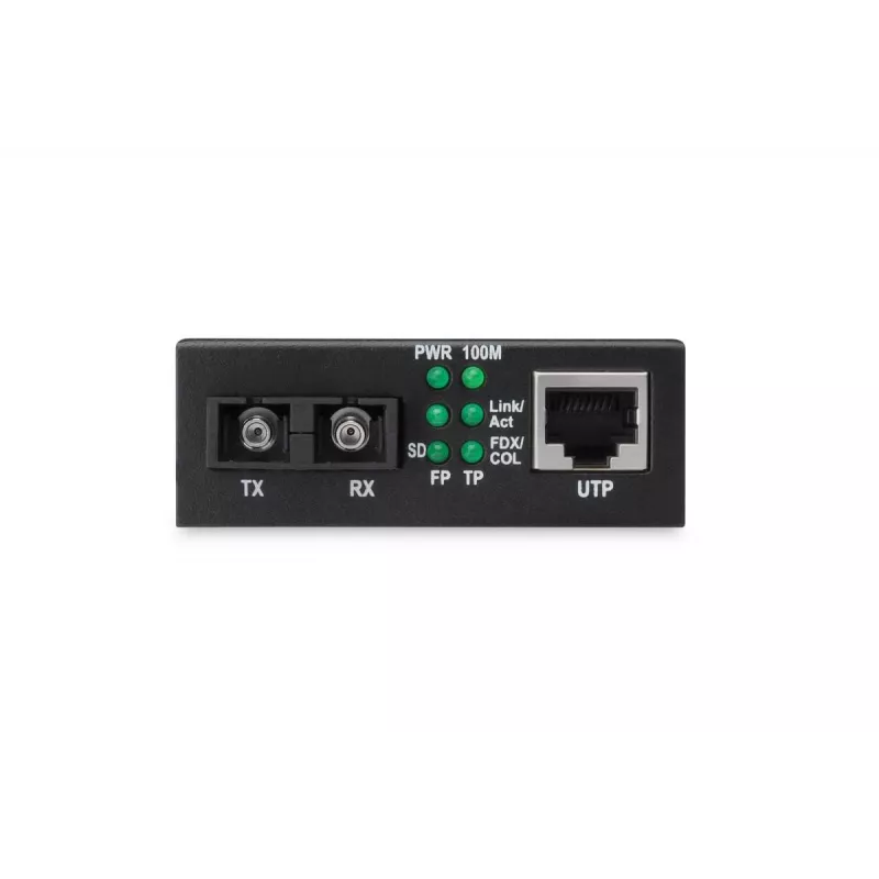DIGITUS conversor de multimédia, multimodo 10/100Base-TX para 100Base-FX, incl. fonte de alimentação conector SC, até 2 km