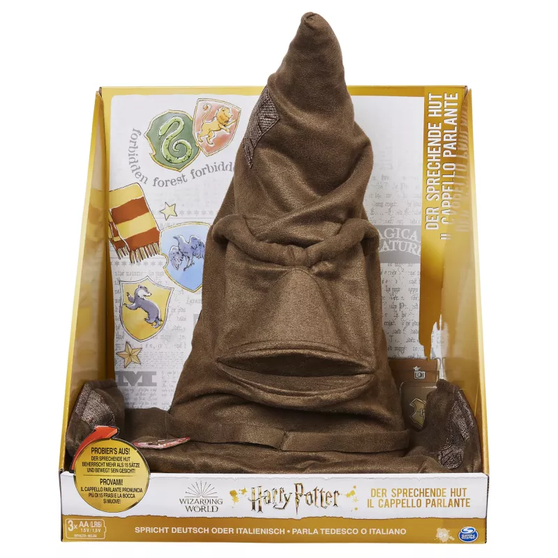 Wizarding World Harry Potter, chapéu seletor falante com 15 frases para role-play, brinquedo para crianças a partir de 5 anos