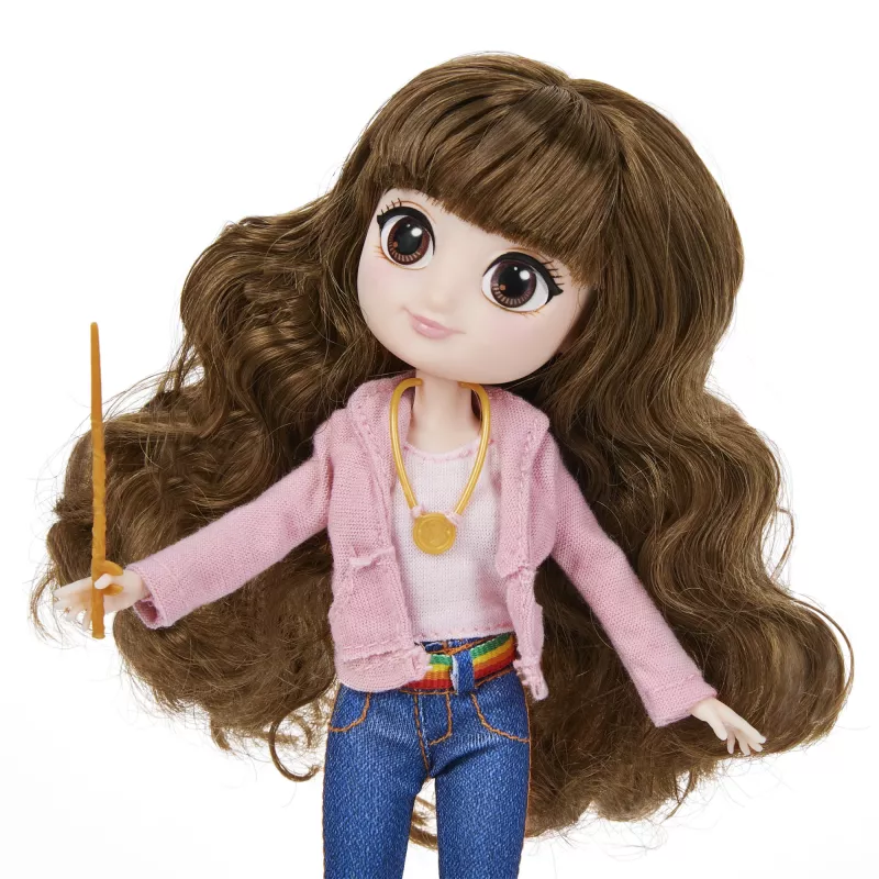Wizarding World Harry Potter, conjunto de presente de boneca Brilliant Hermione Granger de 8 polegadas com 5 acessórios e 2 outfits, brinquedo para crianças a partir de 6 anos