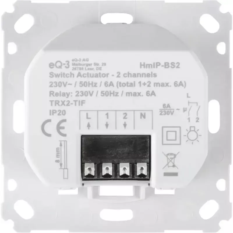 Atuador de comutação Homematic IP 156757A0 — 230 V AC, 1380 W, 868,6 MHz