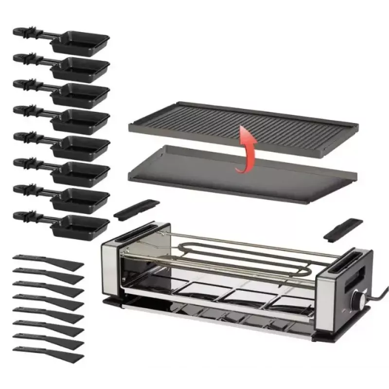 Unold 48730 grelhador raclette 8 pessoa(s) 1200 W preto, aço inoxidável