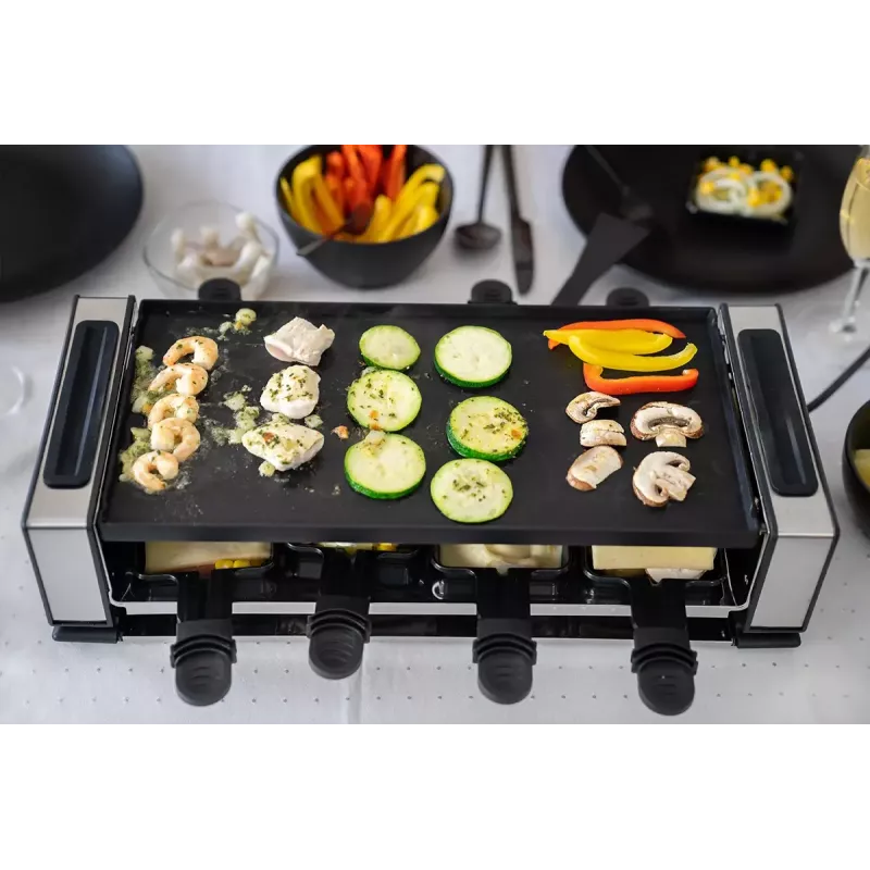 Unold 48730 grelhador raclette 8 pessoa(s) 1200 W preto, aço inoxidável