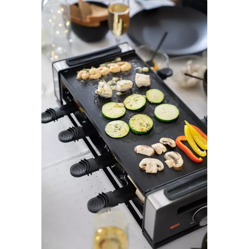 Unold 48730 grelhador raclette 8 pessoa(s) 1200 W preto, aço inoxidável