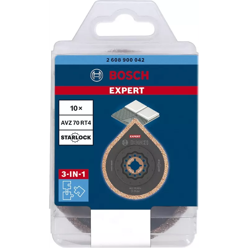 Removedor de argamassa Expert AVZ 70 RT4 Grout + Abrasive, Ø 70mm, lâmina de serra 10 unid., Carboneto-RIFF, largura de corte 2,5mm