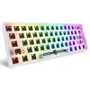 Teclado compacto 60% com fios Sharkoon SKILLER SGK50 S4 — layout QWERTZ, iluminação RGB, USB, cabo de 1,5 m, branco