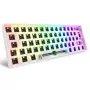 Teclado compacto 60% com fios Sharkoon SKILLER SGK50 S4 — layout QWERTZ, iluminação RGB, USB, cabo de 1,5 m, branco