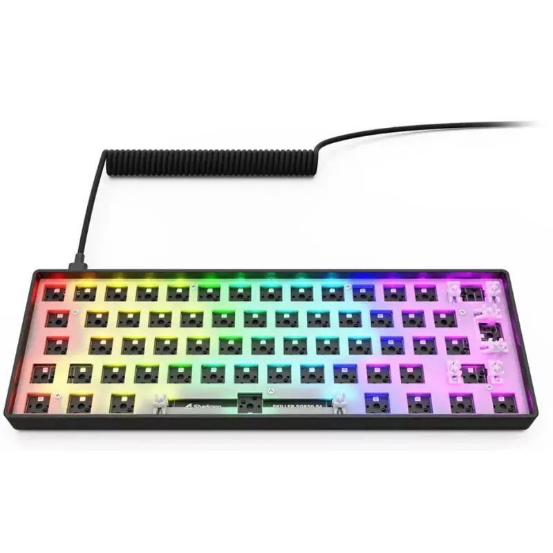 Teclado mecânico compacto 60% Sharkoon SKILLER SGK50 S4 — USB com fios, layout QWERTY alemão, retroiluminação RGB, cabo de 1,5 m, preto