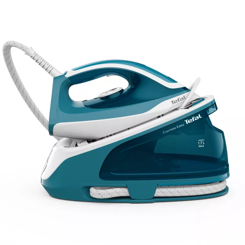 Tefal Express Easy SV6131E0 estação de engomar a vapor, 5,8 bar, 120 g/min, jato de vapor de 350 g/min, 1,7 l, desligamento automático, branco/turquesa